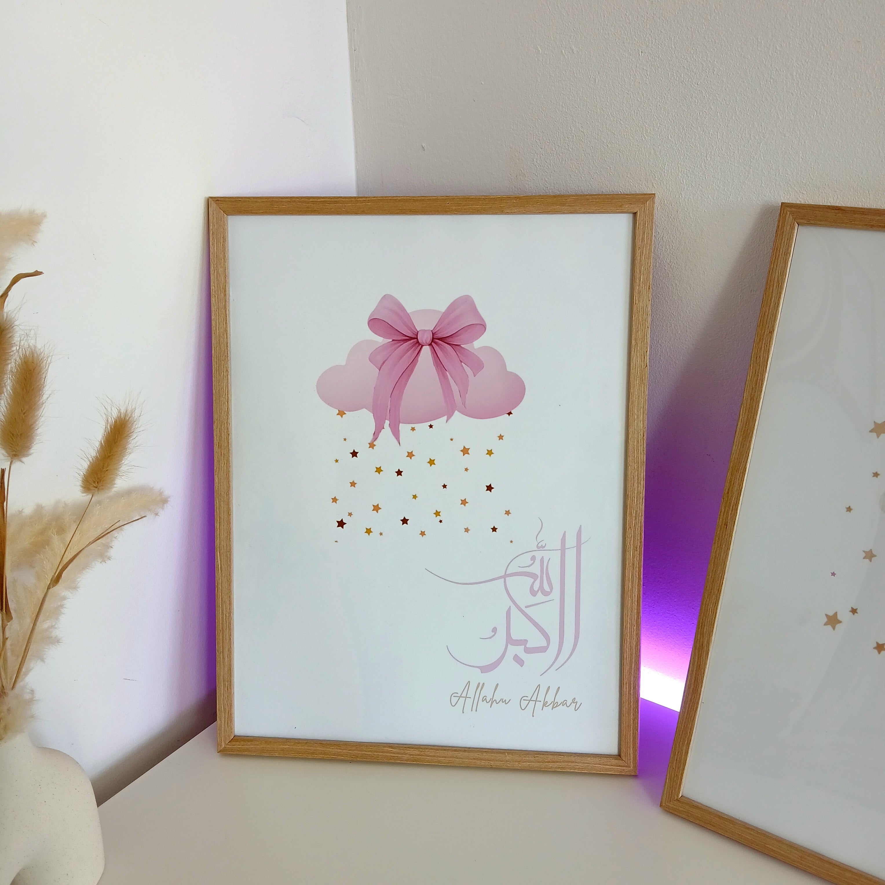 3 affiches roses pour chambre de bébé – 30 x 40 cm, fille, sans cadre