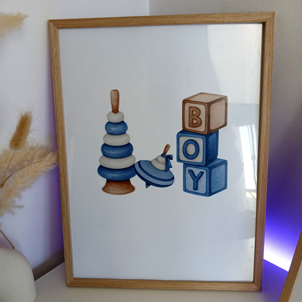 3 affiches personnalisées pour chambre de garçon – 30 x 40 cm