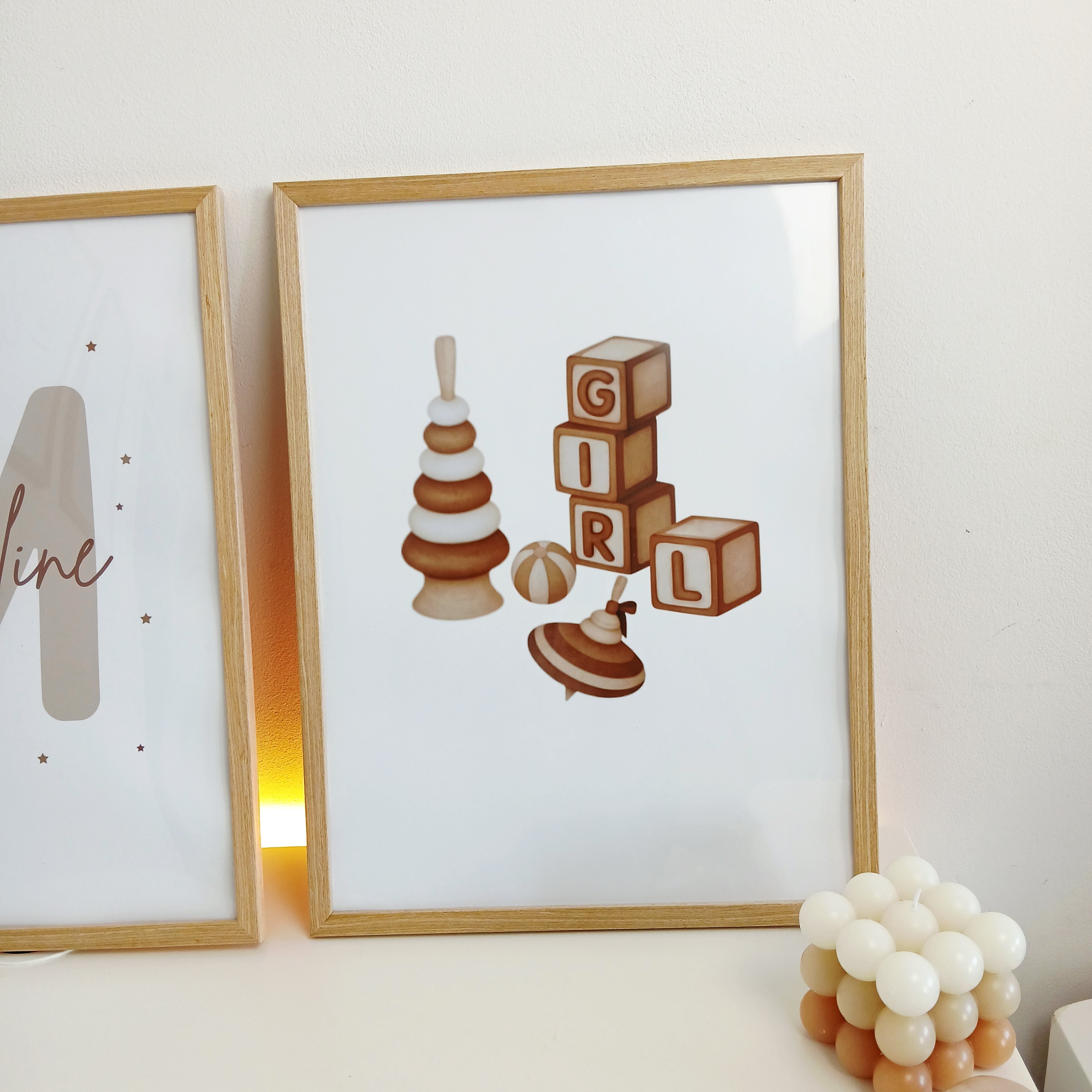 3 affiches personnalisées pour chambre fille ou garçon - 30 x 40 cm