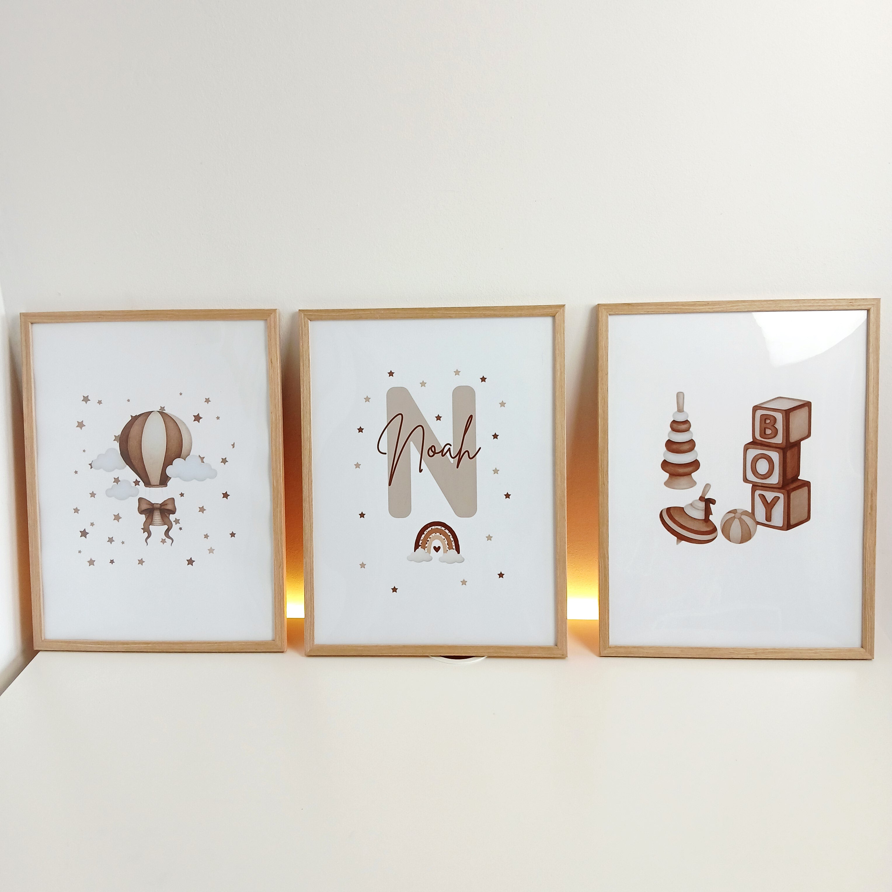 3 affiches personnalisées pour chambre fille ou garçon - 30 x 40 cm