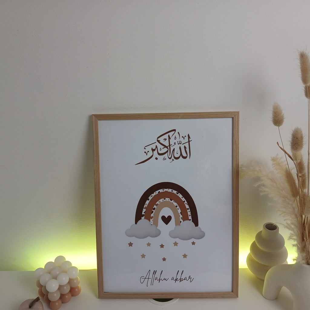 3 affiches marron et beige pour chambre de bébé – 30 x 40 cm, garçon ou fille, sans cadre