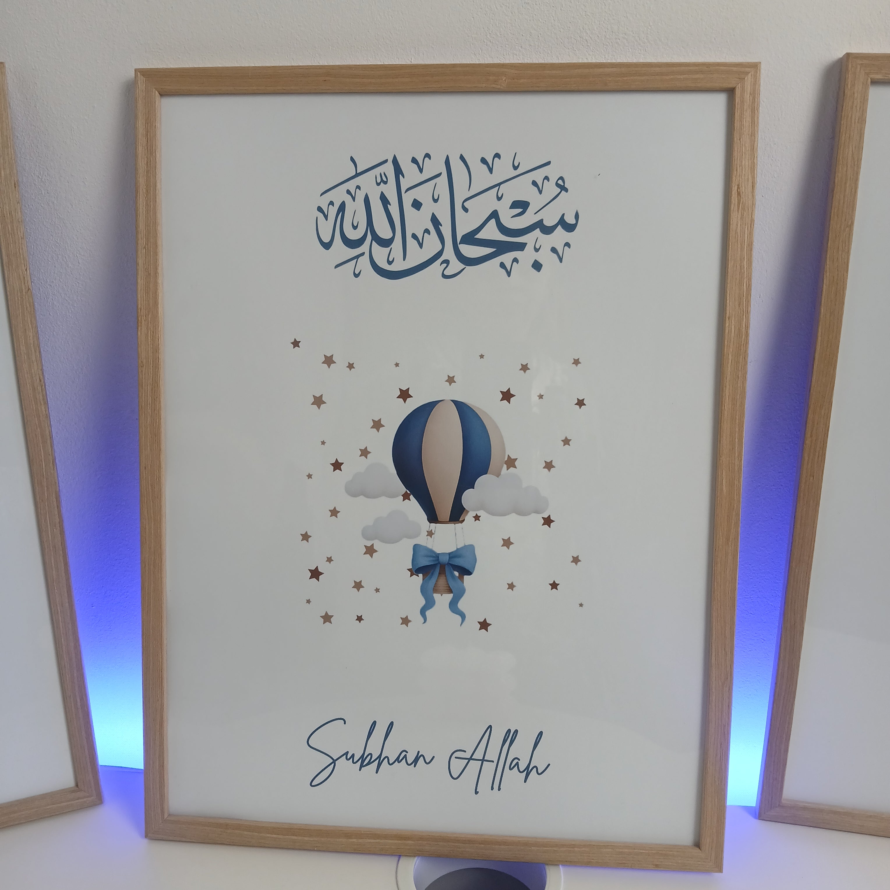 3 affiches bleues pour chambre de bébé – 30 x 40 cm, garçon, sans cadre